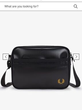 Fred Perry Black Crossbody Bag with Gold Laurel Logo